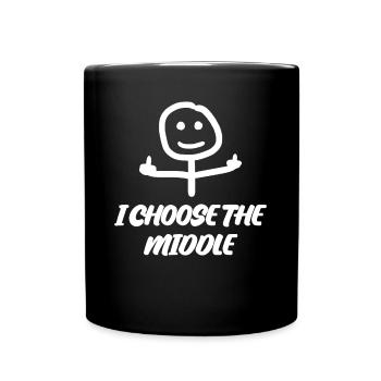 Middle Finger Sarcasm Misanthrope - Tasse einfarbig - Schwarz - Vorne