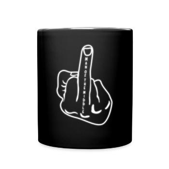 Middle Finger - Tasse einfarbig - Schwarz - Vorne