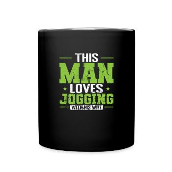 This Man loves Jogging with his Wife - Full Colour Mug - black - Front