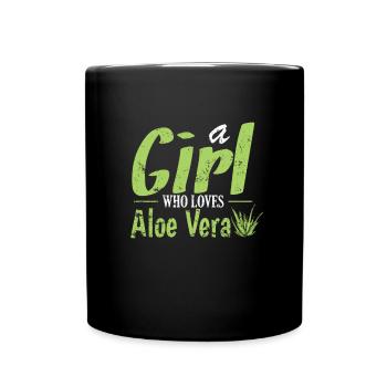a Girl who Loves Aloe Vera Heilpflanze - Tasse einfarbig - Schwarz - Vorne