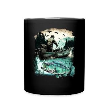 Bass Fish - Full Colour Mug - black - Front