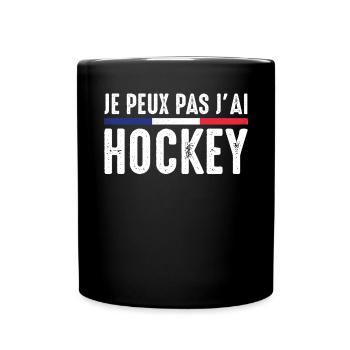 Ich kann nicht Ich habe Hockeyspieler Lustiger Hockeyspieler - Tasse einfarbig - Schwarz - Vorne
