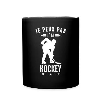 Ich kann nicht Ich habe Hockeyspieler Lustiger Hockeyspieler - Tasse einfarbig - Schwarz - Vorne