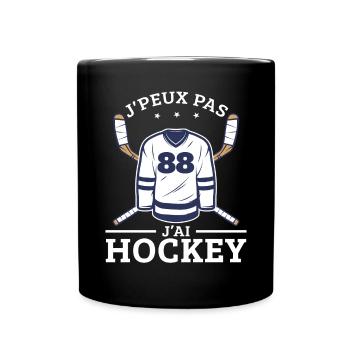 Ich kann nicht Ich habe Hockeyspieler Lustiger Hockeyspieler - Tasse einfarbig - Schwarz - Vorne
