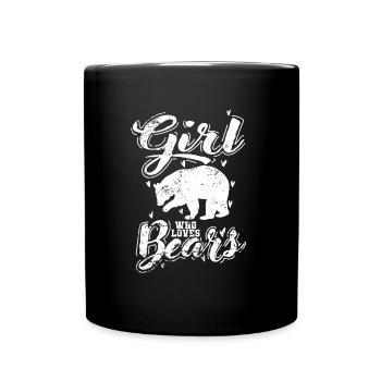 Girl who loves Bears - Full Colour Mug - black - Front