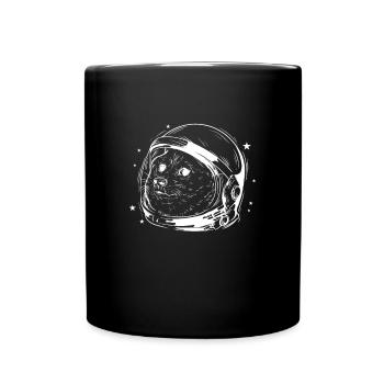 Shiba Inu Dog with Helmet - Full Colour Mug - black - Front