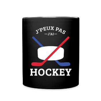 Ich kann nicht Ich habe Hockeyspieler Lustiger Hockeyspieler - Tasse einfarbig - Schwarz - Vorne