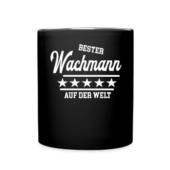 Bester Wachmann der Welt weltbester Meister Chef - Tasse einfarbig - Schwarz - Vorne