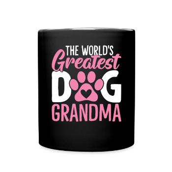 Die größte Hundeoma der Welt Pawma Lustiger Pelz - Tasse einfarbig - Schwarz - Vorne