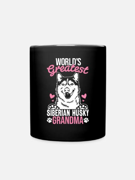 Hund Oma Lustiger Siberian Husky Pawma Pelzhund - Tasse einfarbig - Schwarz