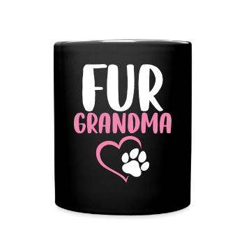 Pelz Oma Lustige Oma Pawma Welpe Hund - Tasse einfarbig - Schwarz - Vorne