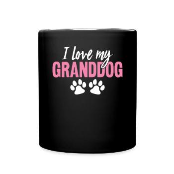 Ich liebe meinen Enkelhund Lustiger Hund Oma Pelz Hündchen - Tasse einfarbig - Schwarz - Vorne