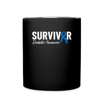 Diabetes Survivor Blue Ribbon Nutzlose Bauchspeicheldrüse - Tasse einfarbig - Schwarz - Vorne