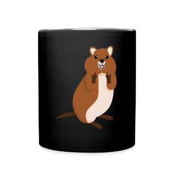 Quokka Middle Finger Quokkas - Tasse einfarbig - Schwarz - Vorne