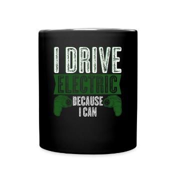 E-Car Electric Vehicle Electric Car - Full Colour Mug - black - Front