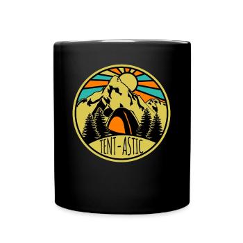 Camping Hike Hiking Outdoor Tent - Full Colour Mug - black - Front