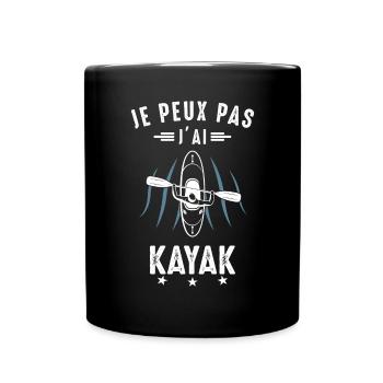 Ich kann nicht Kajak Kajakfahrer Kanu Paddel - Tasse einfarbig - Schwarz - Vorne