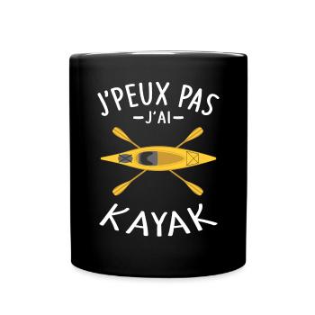 Ich kann nicht Kajak Kajakfahrer Kanu Paddel - Tasse einfarbig - Schwarz - Vorne