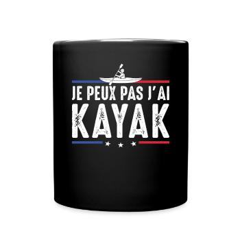 Ich kann nicht Kajak Kajakfahrer Kanufahrer Paddel - Tasse einfarbig - Schwarz - Vorne
