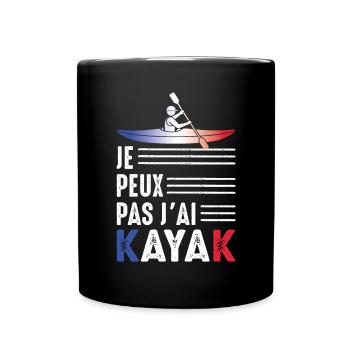 Ich kann nicht Kajak Kajakfahrer Kanu Paddel - Tasse einfarbig - Schwarz - Vorne