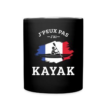 Ich kann nicht Kajak Kajakfahrer Kanu Paddel - Tasse einfarbig - Schwarz - Vorne