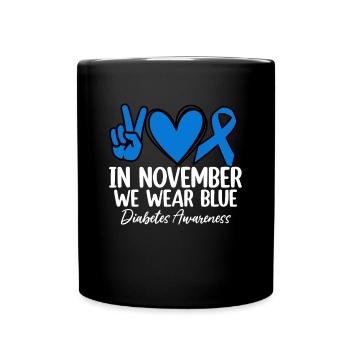 Im November tragen wir blaue nutzlose Bauchspeicheldrüse - Tasse einfarbig - Schwarz - Vorne