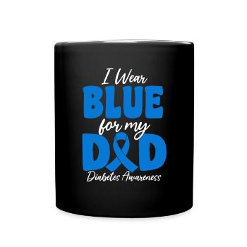Je porte du bleu pour mon père Blue Ribbon T1D Warrior - Mug uni - noir - Devant