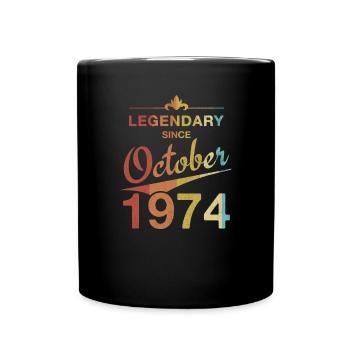 50th Birthday Legendary since October 1974 Vintage - Full Colour Mug - black - Front