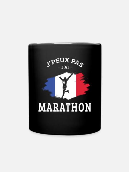 Je Peux Pas J'ai marathon Marathonien coureur - Mug uni - noir