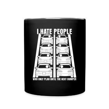 Cars Traffic Driver Rush Hour Commuting - Full Colour Mug - black - Front