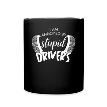 Traffic Cars Driver Rush Hour Commuting - Full Colour Mug - black - Front