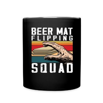 Bierdeckel Umdrehen Spiel Bier - Tasse einfarbig - Schwarz - Vorne