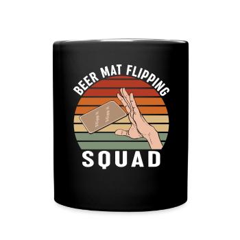 Bierdeckel Umdrehen Spiel Bier - Tasse einfarbig - Schwarz - Vorne