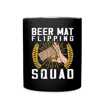 Bierdeckel Umdrehen Spiel Bier - Tasse einfarbig - Schwarz - Vorne