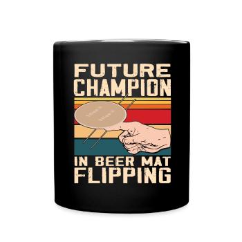Bierdeckel Umdrehen Spiel Bier - Tasse einfarbig - Schwarz - Vorne