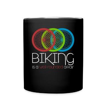 Mountain Bike Biking MTB Downhill - Tasse einfarbig - Schwarz - Vorne