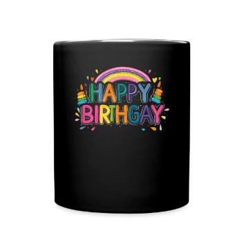 Birthday Birthgay Birth-gay Lgbt Gay - Full Colour Mug - black - Front