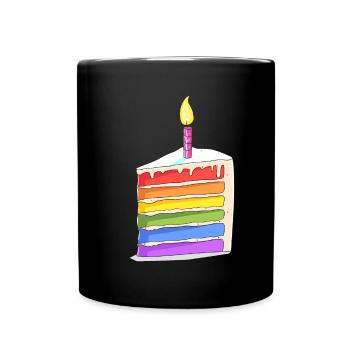 Birthday Birthgay Birth-gay Lgbt Gay - Full Colour Mug - black - Front
