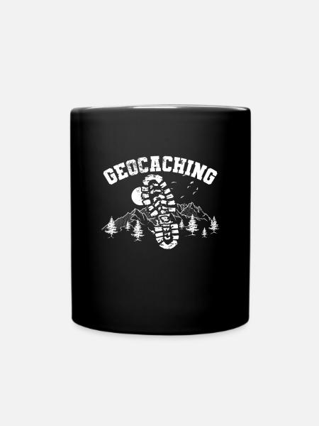 Geocaching Fußabdruck Wildnis - Tasse einfarbig - Schwarz