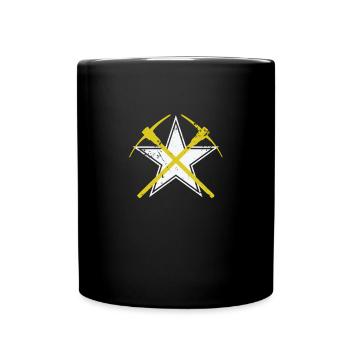 Stern mit Bergbaupicken - Tasse einfarbig - Schwarz - Vorne
