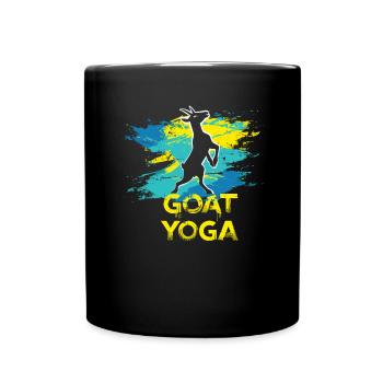 Ziegen-yoga-meditation, Yoga-kurs, Yoga - Tasse einfarbig - Schwarz - Vorne