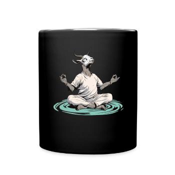 Ziegen-yoga-meditation, Yoga-kurs, Yoga - Tasse einfarbig - Schwarz - Vorne