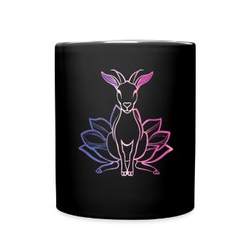 Goat yoga meditation, yoga class, yoga - Full Colour Mug - black - Front