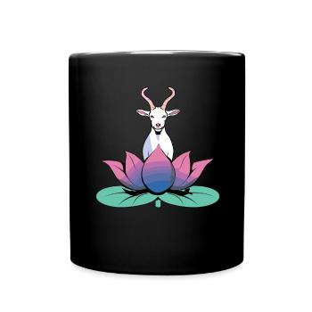 Goat yoga meditation, yoga class, yoga - Full Colour Mug - black - Front