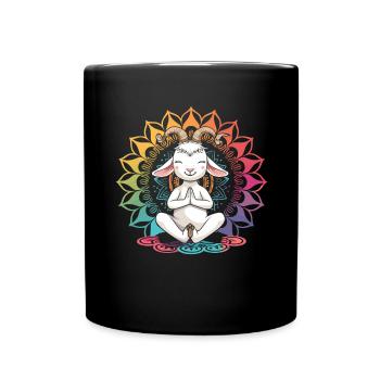 Goat yoga meditation, yoga class, yoga - Full Colour Mug - black - Front