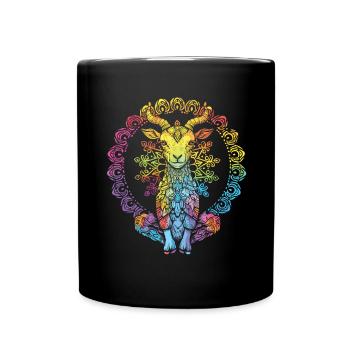 Goat yoga meditation, yoga class, yoga - Full Colour Mug - black - Front