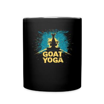 Goat yoga meditation, yoga class, yoga - Full Colour Mug - black - Front