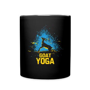 Goat yoga meditation, yoga class, yoga - Full Colour Mug - black - Front