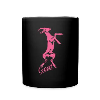 Goat yoga meditation, yoga class, yoga - Full Colour Mug - black - Front