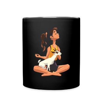 Goat yoga meditation, yoga class, yoga - Full Colour Mug - black - Front